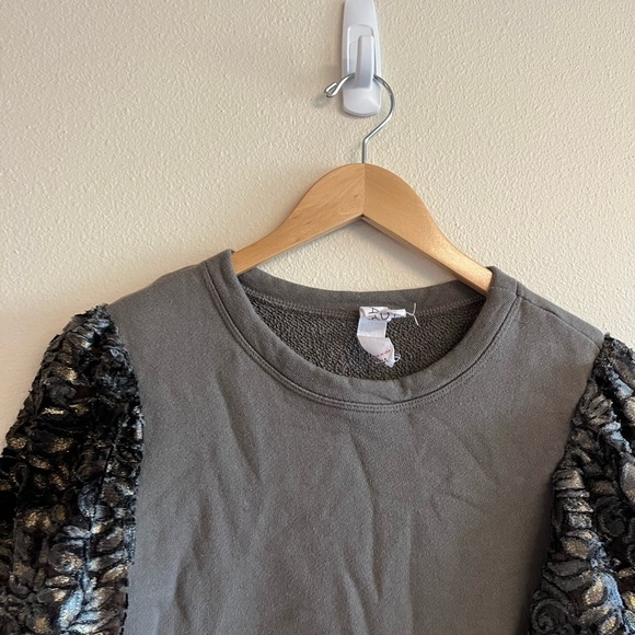 Anthropologie Amandi Floral Puff Sleeve Crewneck Sweatshirt - Picture 10 of 10